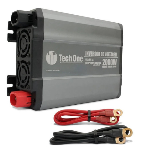 Inversor De Potência Tech One 2000w 12v Para 220v Com Usb