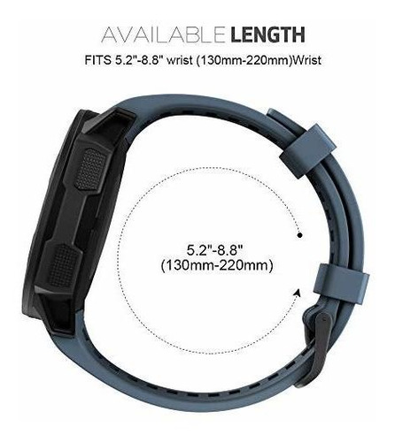 Malla De Silicona Garmin Instinct 2/ Solar/ Tactical Azul