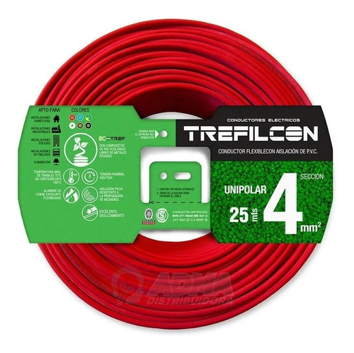 Cable 4mm Unipolar Sello Iram 100% Cobre Trefilcon X 25mt