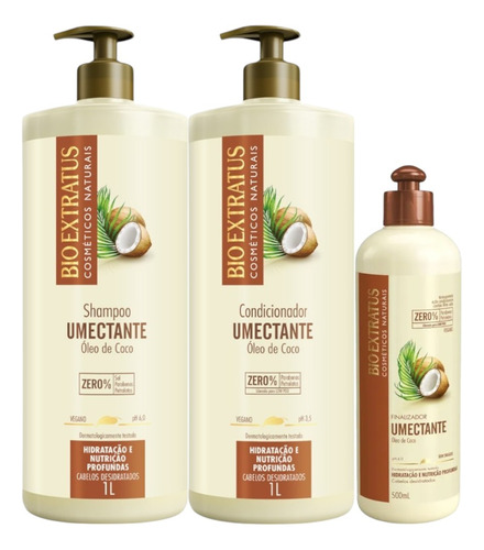 Kit 1 Shampoo 1 Condicionador Umectante 1l 1 Finalizad 500ml