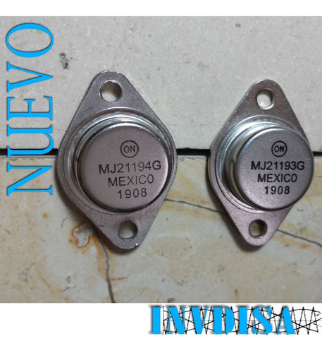 2pzas Mj21193 + Mj21194 Trans16a 250v 250w Mj21193g Mj21194g (Usado)
