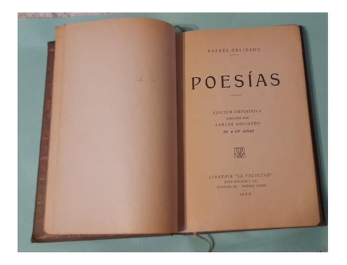 Poesias Rafael Obligado 1921 Edicion Definitiva