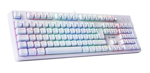 Teclado Gamer Vsg Alnilam Qwerty Kailh Azul Español Blanco