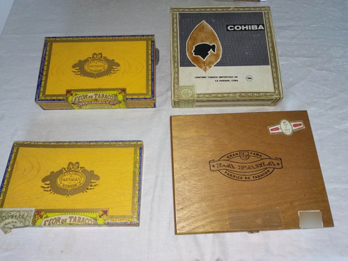 Lote De 4 Cajas De Madera Origen Habana