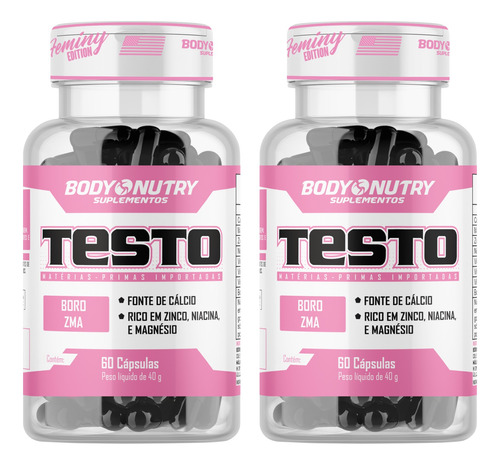 2x Pré Hormonal Feminino Testo Gh 60 Cápsulas, F. Importada