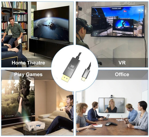 Imagem 5 de 5 de Cabo Usb Tipo C Thunderbolt 3 X Displayport 4k 144hz