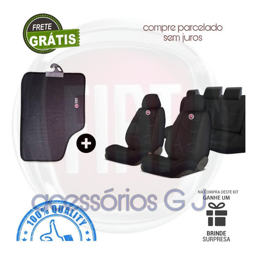 Kit Capa D Banco Carro Tecido Grosso+tapete P Palio 2015