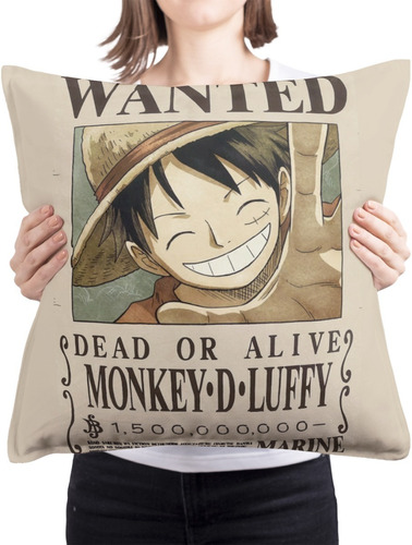 Cojin Decorativo Se Busca Diseño Luffy One Piece Art 50x50cm