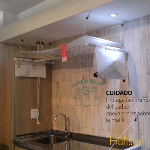 Imagen 5 de 6 de Tendedero Techo Completo Höllsen C/ Malla Seca Ropa Delicada