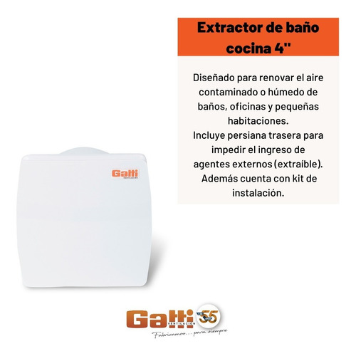 Imagen 5 de 10 de Extractor De Aire Baño/cocina 4 (10 Cm) Con Persiana