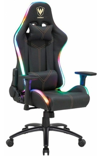 Silla Pc Gamer Sate A-gc 8710 Negra Luces Led Rgb Reclinable