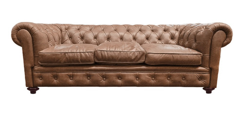 Sillón Chesterfield Leder De Cuero Vacuno 3 Cuerpos