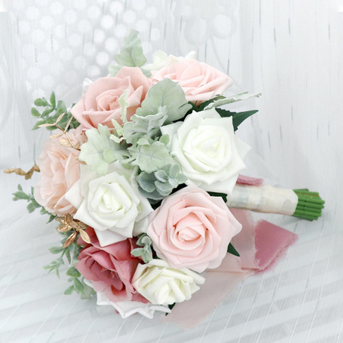 Ramo De Novia Arreglo Floral Hecho A Mano Rosa Ramo De Boda