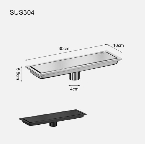 Pack de 2 Coladeras Antiolores COSTA® para Baño - Acero Inoxidable 304 (30x10 cm) - ¡Doble Protección Contra Malos Olores!