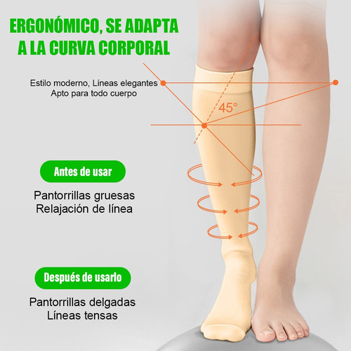 Medias Calcetas Compresión Alivia Varices Y Circulación 8pcs