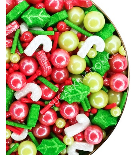 Sprinkles Perlas Comestibles 80gr Navidad Para Repostería