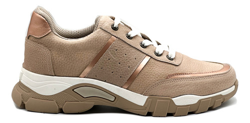 Zapatilla Cuero Casual Urbana Vestir Mujer
