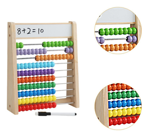 Ábaco Madera Para Matemáticas Infantiles, Clásico,