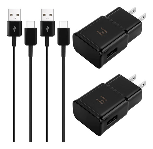 Kit De 2 Cargadores De Pared Con Cable Usb C Carga Rapida