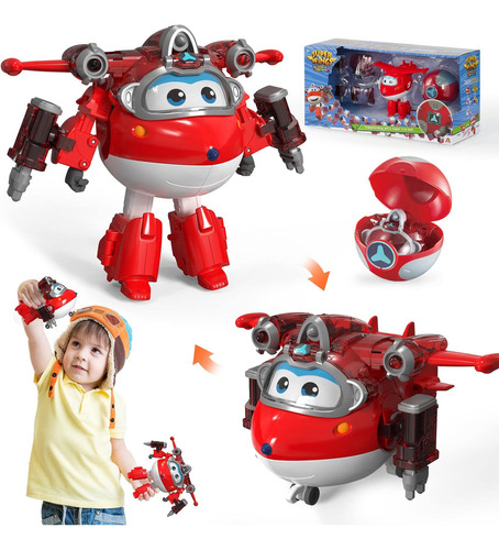 Super Wings Toys Figura Acción 5 Transformer Jett Robot 3+