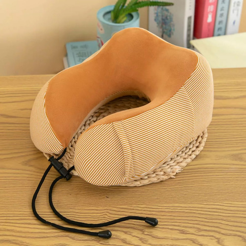 Cojín Para Cuello Modelo Rayado Ajustable Para Viajes Largos