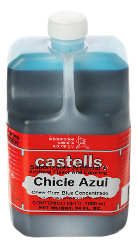 Concentrado Castells Sabor Chicle Azul De 1000 Ml
