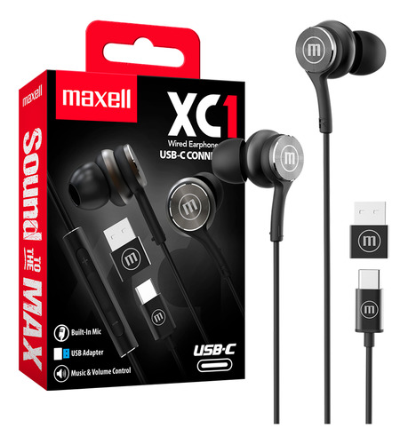 Audifonos Maxell Xc1 Ubs-c Con Adaptador Ubs-a Manos Libres