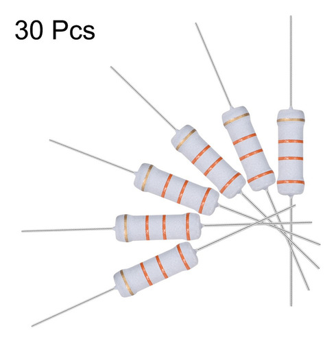 30 Resistencias 33k Ohm Resistor Película Óxido Metal 2w 5%