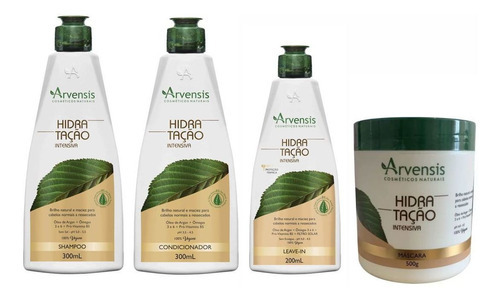 Kit Hidratação Shampoo Condicionador Máscara 500g Leave-in