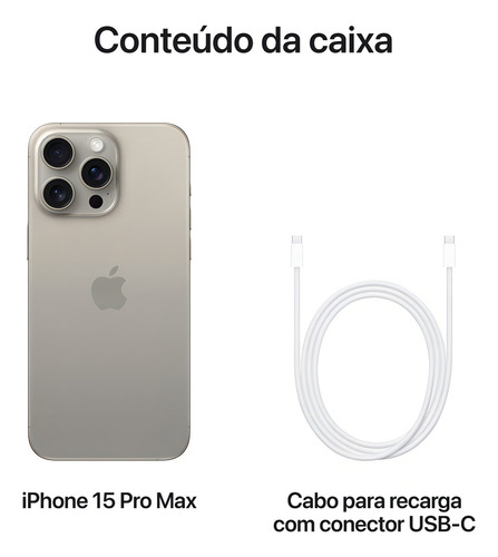 Apple iPhone 15 Pro Max (256 GB) - Titânio Natural - Excelente (Recondicionado)