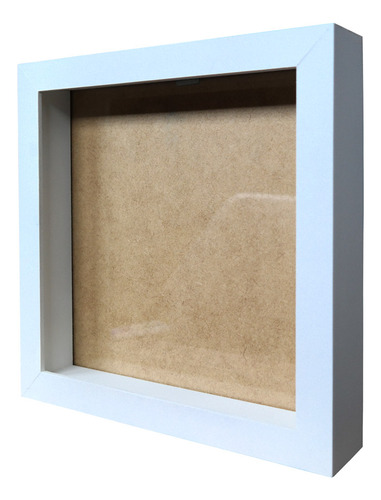 Quadro Moldura Caixa Alta 22x22cm Branco Com Vidro- Kit De 7