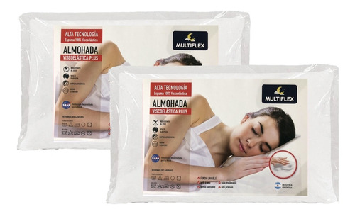 Almohada Viscoelástica Intelig Multiflex 60x40x12 Cm Pack 2