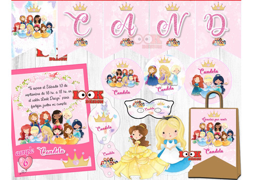 Kit Imprimible Candybar Pincesas Disney 100% Editable