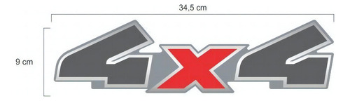 Par De Adesivos 4x4 Ford Ranger 2010/2012 Grafite/cromado