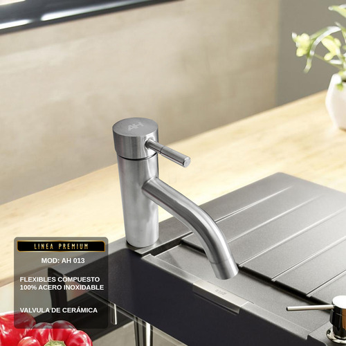 Griferia Mesada Canilla Ah Home Monocomando De Baño Ah13