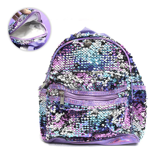 Mochila Escolar Infantil De Lentejuelas Nena 23 X 19 Cm