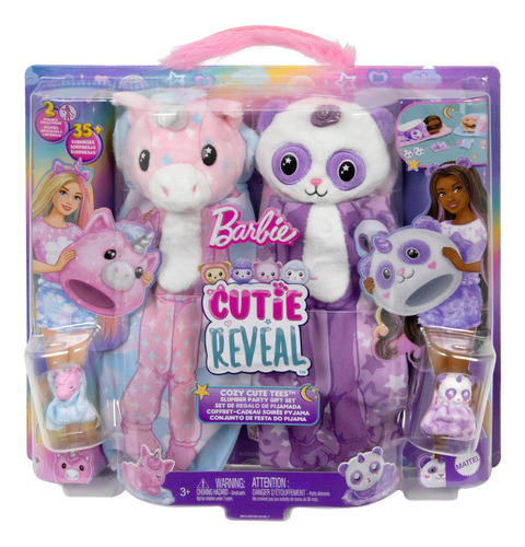 Barbie Cutie Reveal Set De Juego Pijamada 2 Muñecas Y +35pzs