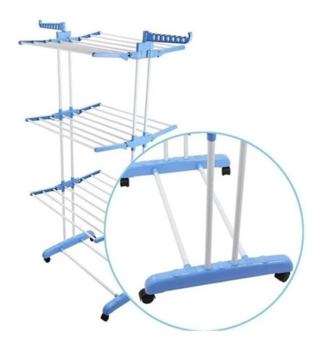 Imagen 2 de 5 de Tendedero Plegable Organizador Colgador Ropa Color Multicolor