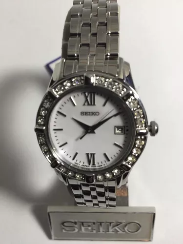 Reloj Seiko Quartz  Blanco Nácar Metálico! | Envío gratis