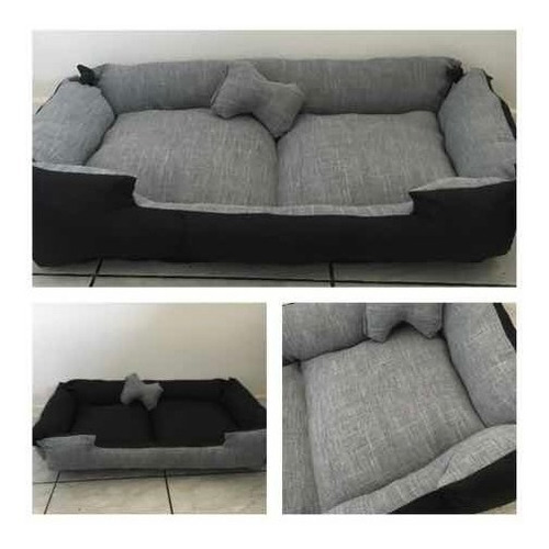 Cama Para Pets Grandes - Cinza E Preto