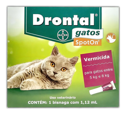10 Drontal Gatos Spoton 5kg A 8kg 1,12 Ml Profender - Bayer