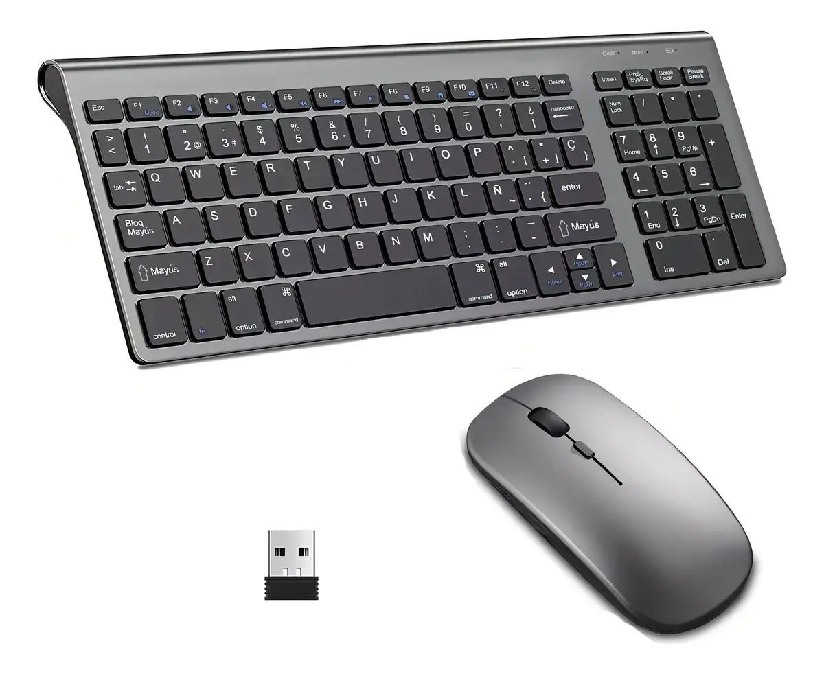 Kit Teclado y Mouse Inalámbricos Celesty Gamer Gris para PC