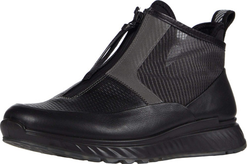 Ecco Men's St.1 Mid Cut Zip Sneaker, Negro B07vfl9hwj_210324