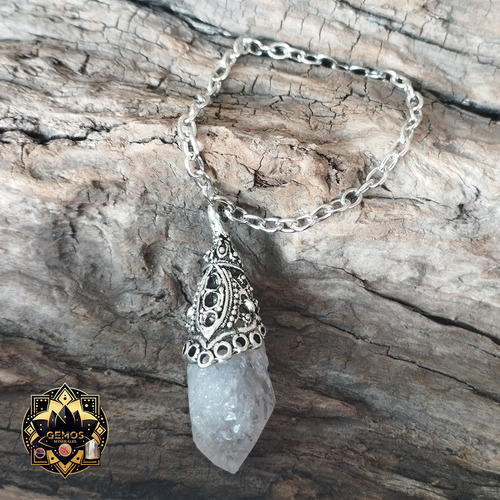 Amuleto De Cuarzo Cristal Luz, Energía Y Armonía Gemos Blanco