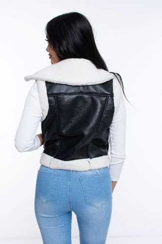 Chaleco Gamulan Ecocuero Mujer Corderito Blanco 641