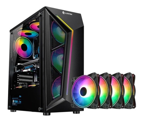 Gabinete Gamer Com 4 Fans Rgb Inclusas C/ Nfe E Garantia