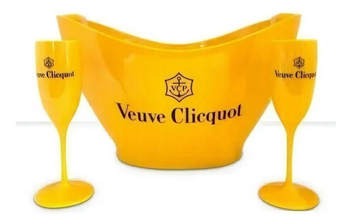 Kit Champanheira Veuve Cliquot 9,5l + 2 Taças