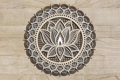 Mandala Circular De Madera Estilo Floreado Afj