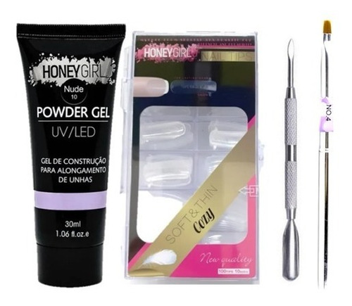 Kit Polygel Honey Girl Molde F1 E Espátula Pincel