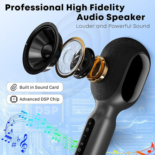 Micrófono De Karaoke Inalámbrico Bluetooth, Altavoz De Micró